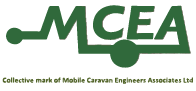 Green logo for Mobile Caravan Engineers Associates Ltd. with the letters 