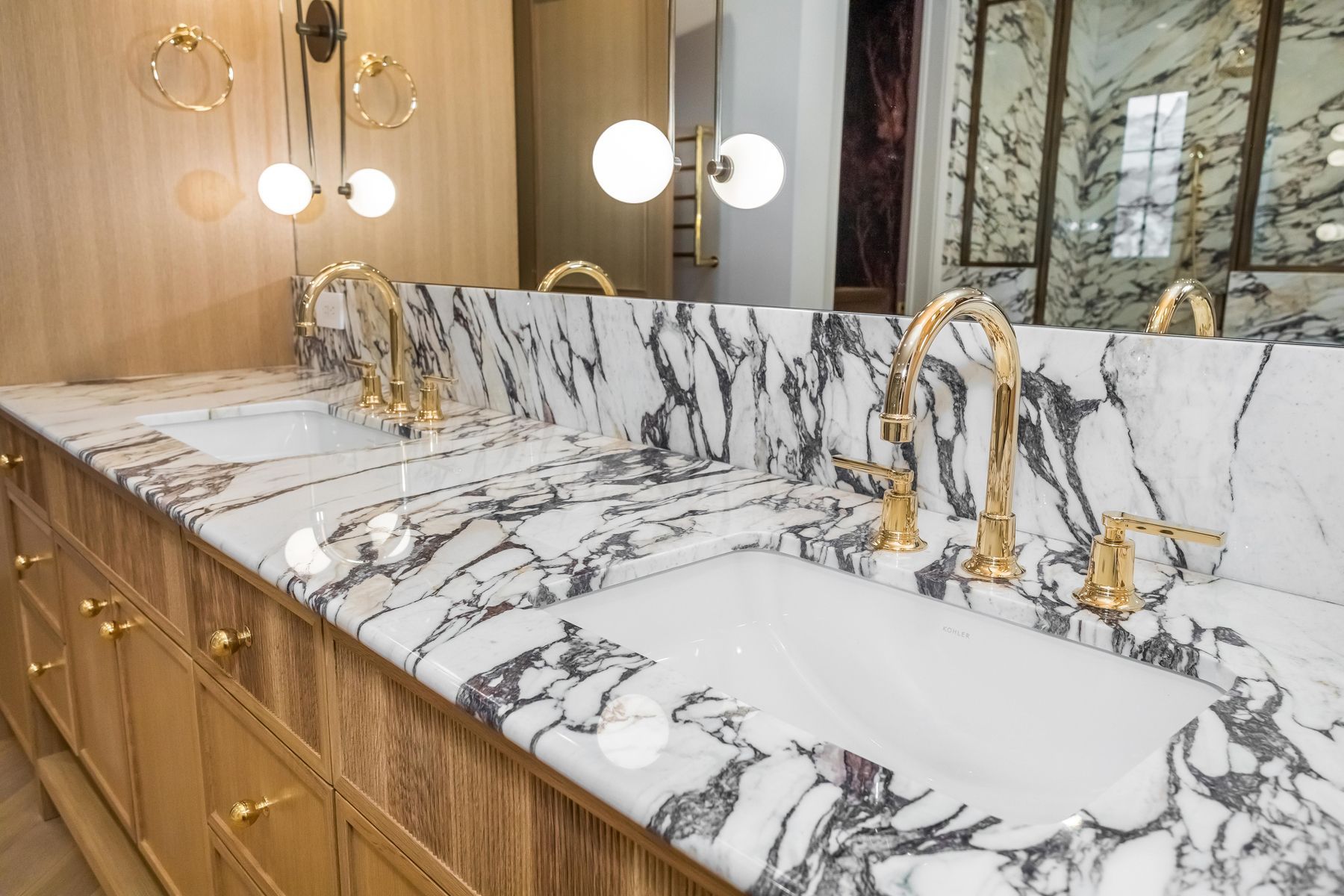 North Kenter avenue master bathroom double vanity