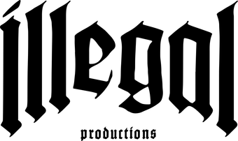 Um logotipo em preto e branco para produções ilegais