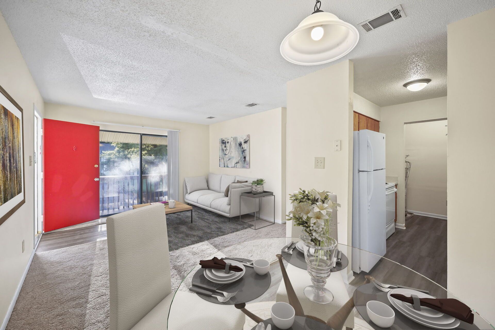 Country Creek Living Room, Dining, Kitchen