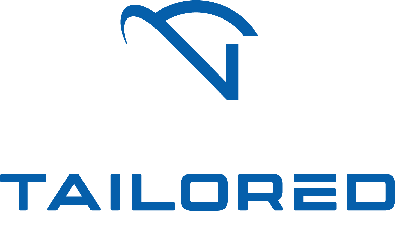 Blue Tailored logo with stylized T above the word &ldquo;TAILORED&rdquo;