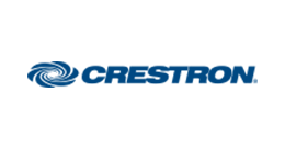 The crestron logo is shown on a white background.