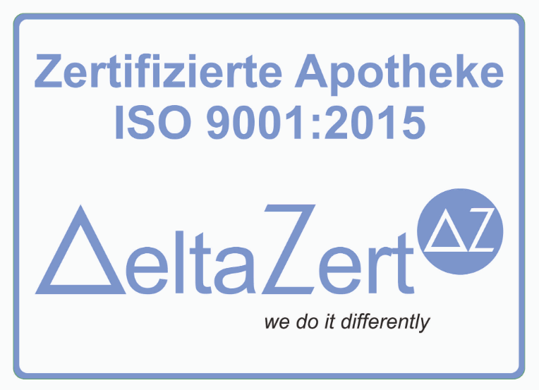 Zertifizierungslabel für eine Apotheke: 