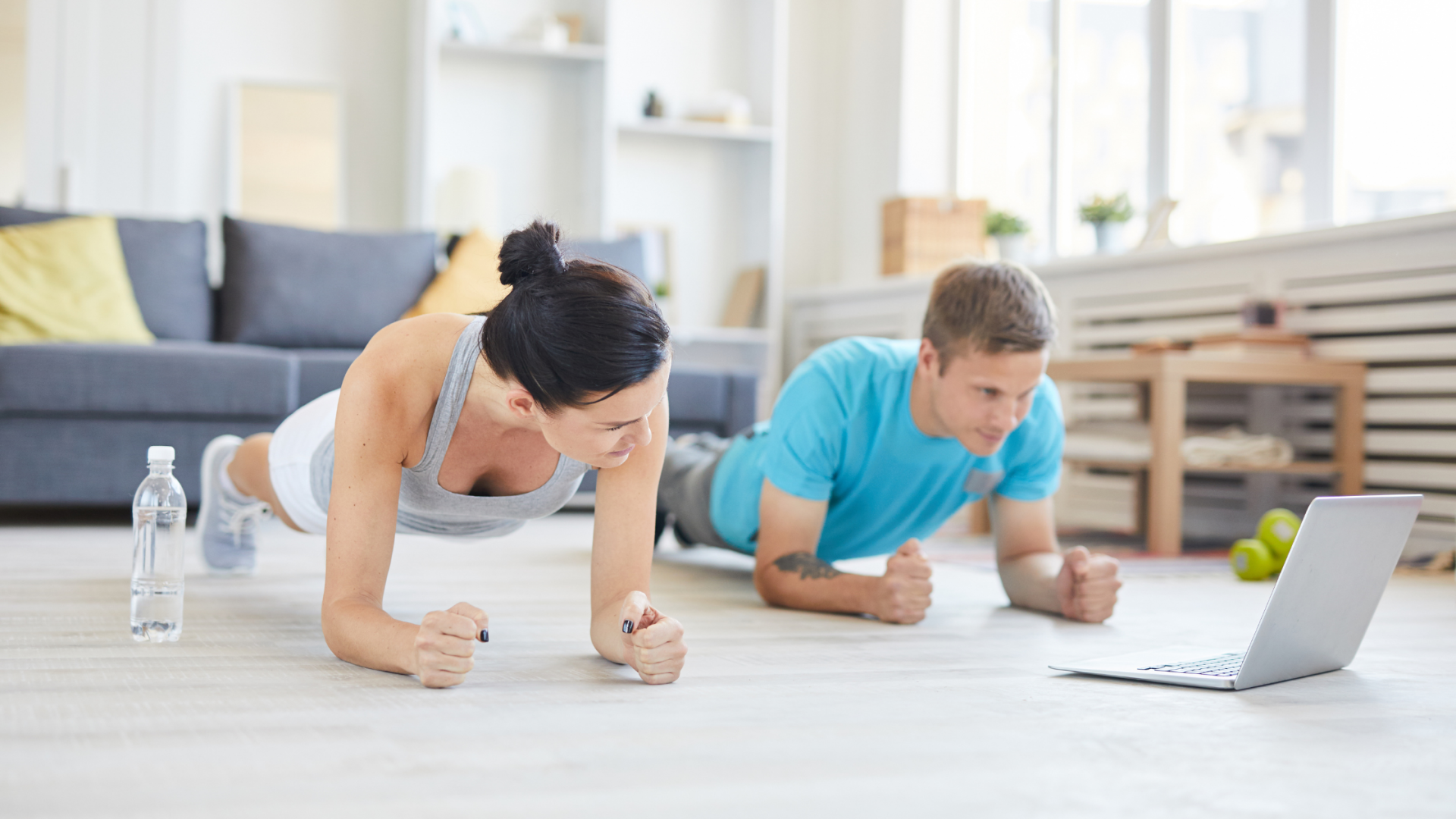 Livestream yoga session with a partner