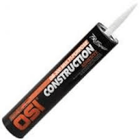A tube of construction adhesive on a white background.