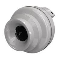 A white exhaust fan with a black filter on a white background.