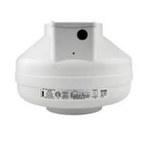 A white exhaust fan with a black hole in the middle on a white background.