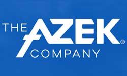 The azek company logo is on a blue background.
