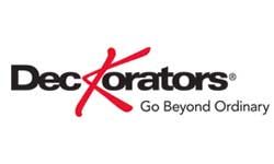 The decorators logo is red and black and says `` go beyond ordinary ''.