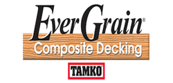 A logo for ever grain composite decking by tamko