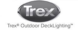 A black and white logo for trex outdoor deck lighting.