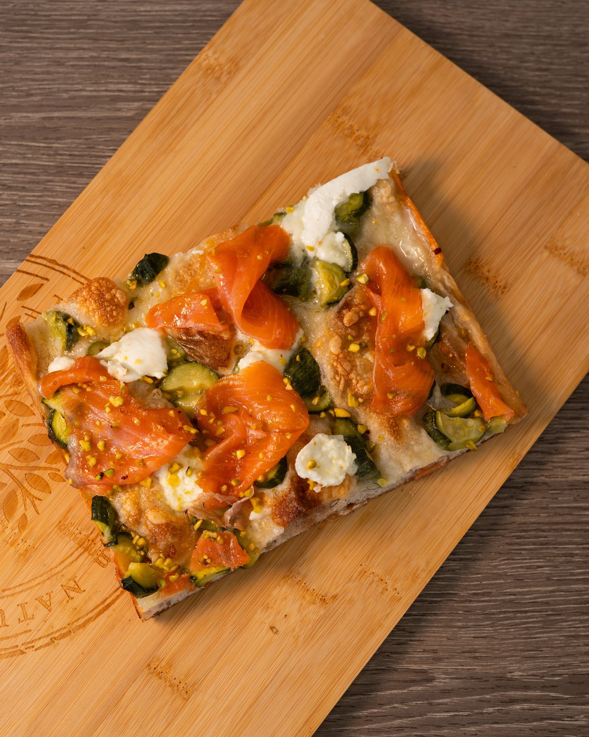 pizza salmone e zucchine
