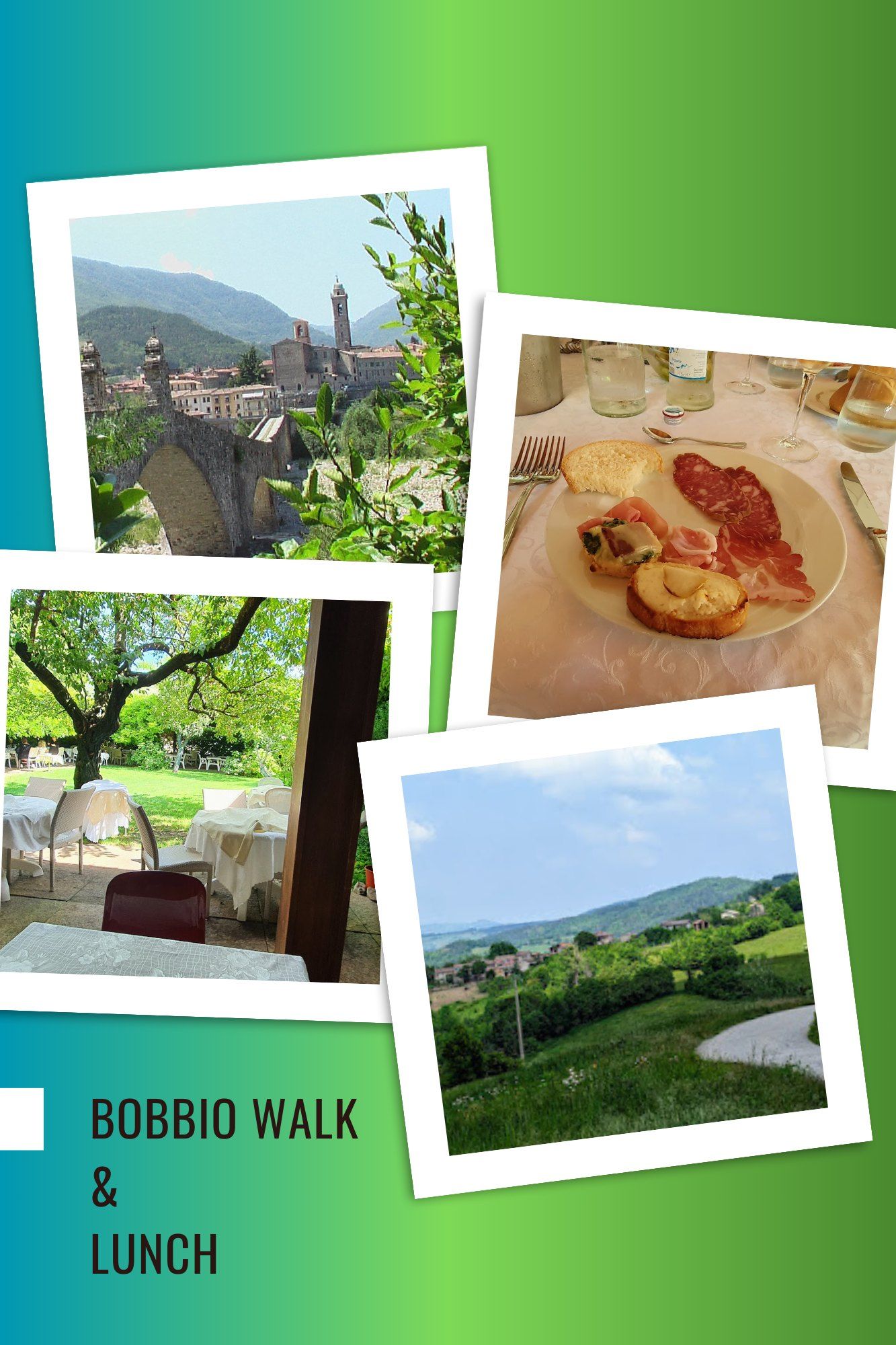 a collage of photos with the words bobbid walk and lunch on the bottom
