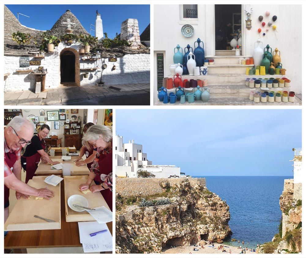 Explore iconic trulli homes, hands-on pasta-making, vibrant ceramics, and cliffside beaches in Puglia.