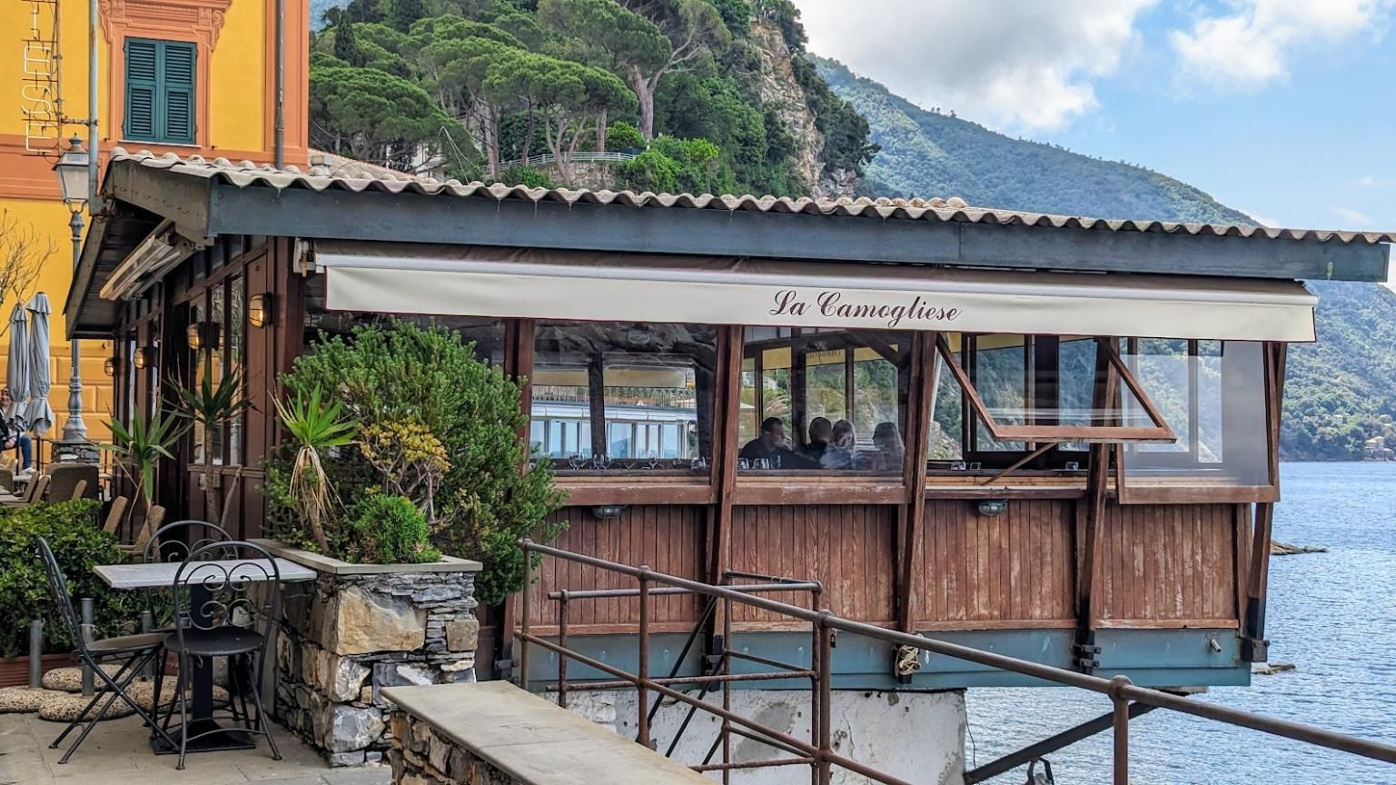A restaurant sitting on top of a dock next to a body of water.