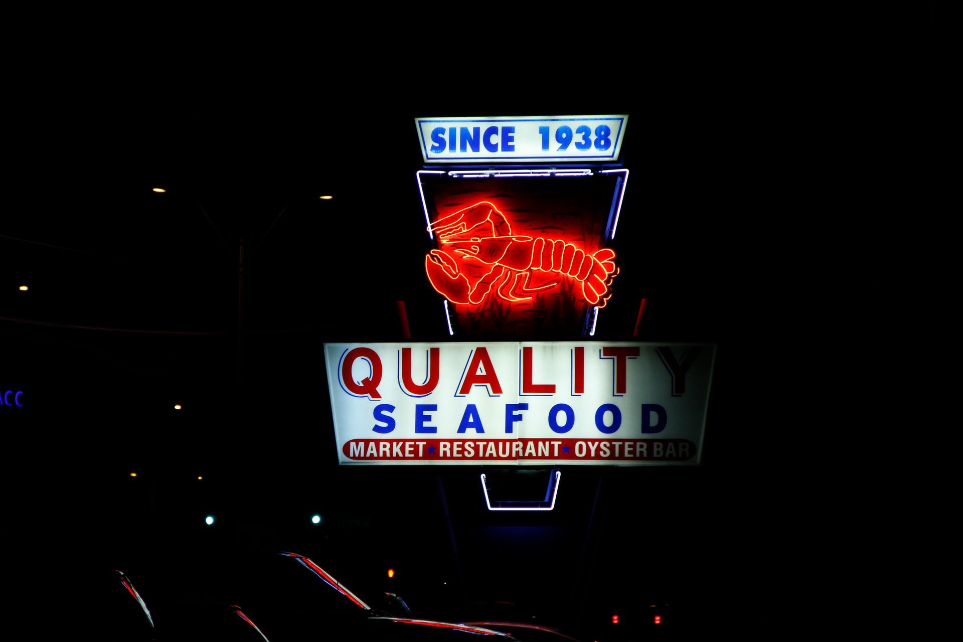 Quality Seafood sign