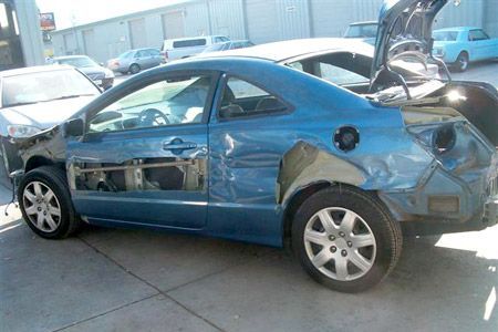 Civic Blue Car Before | Coelho's Body Repair