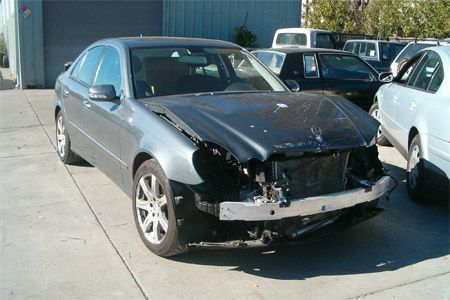 E350 Black Car Before | Coelho's Body Repair