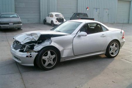 Mercedes White Car Before | Coelho's Body Repair