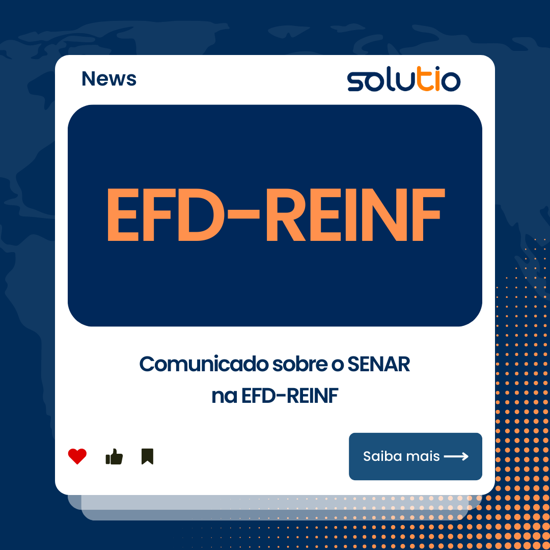 Comunicado sobre o SENAR na EFD-REINF