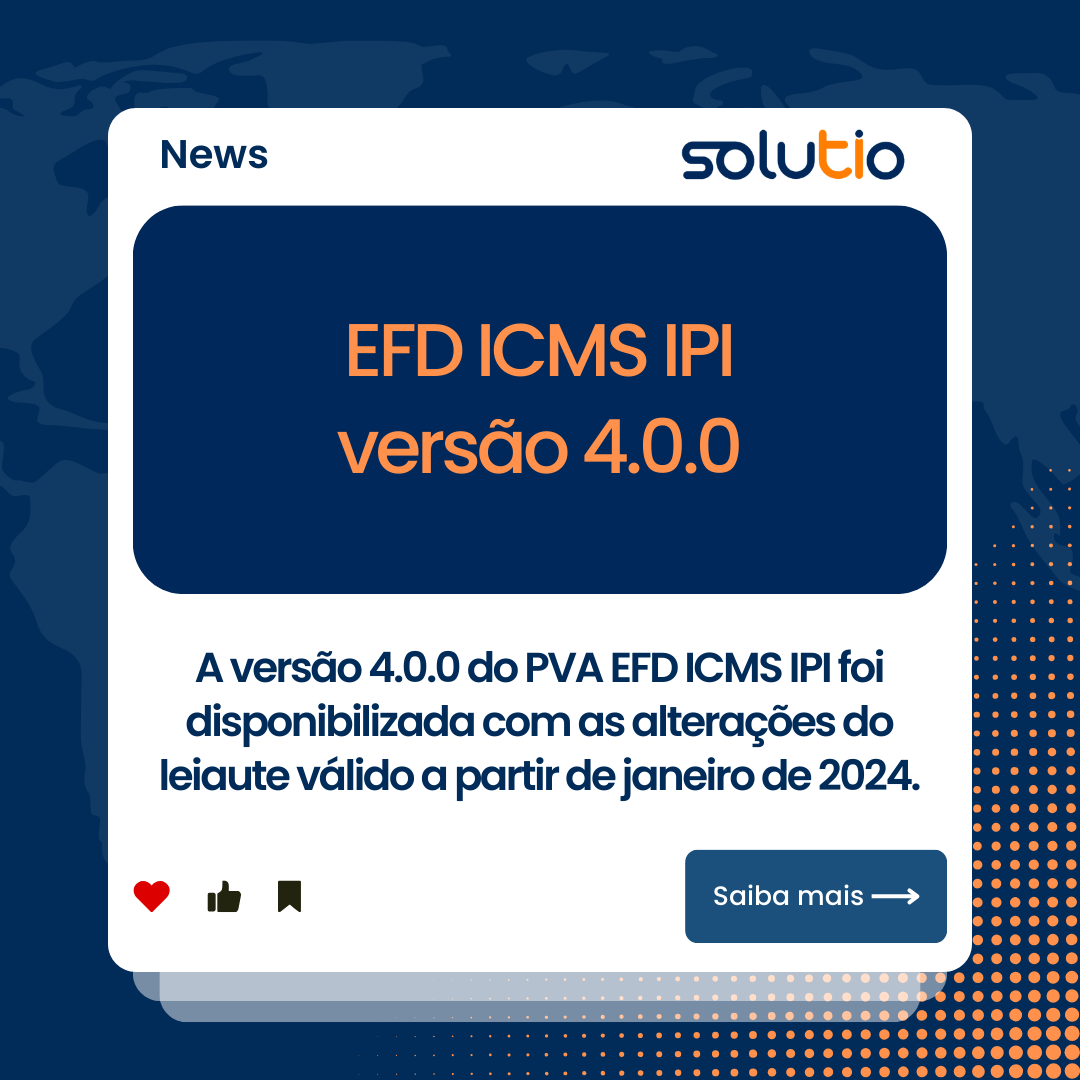 EFD ICMS IPI Versão 4.0.0