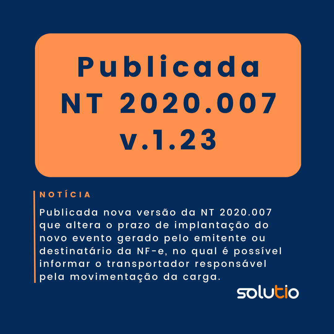 Publicada NT 2020.007 v.1.23