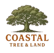 Coastal Tree & Land logo with a large tree in brown and green.
