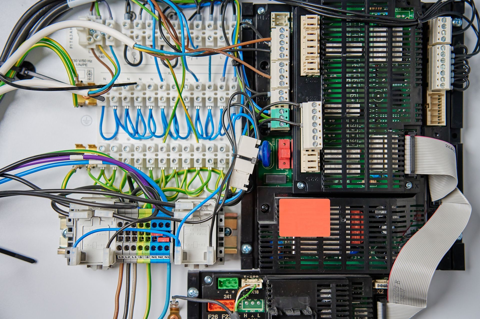 A bunch of wires are connected to a circuit board