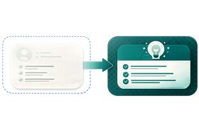 Before-and-after comparison of a pale faded panel and a darker teal, clearer panel with an arrow between them