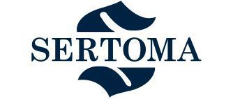A logo for a company called sertoma on a white background.