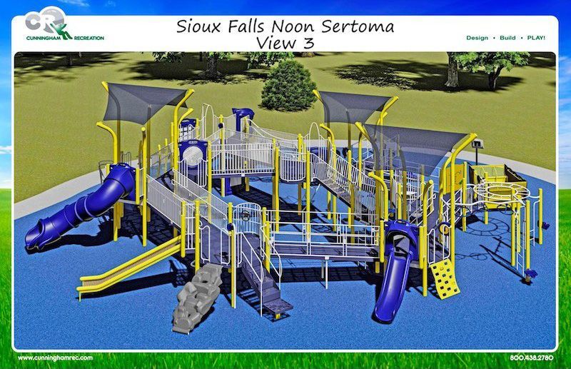 An artist 's impression of the sioux falls noon sertoma playground