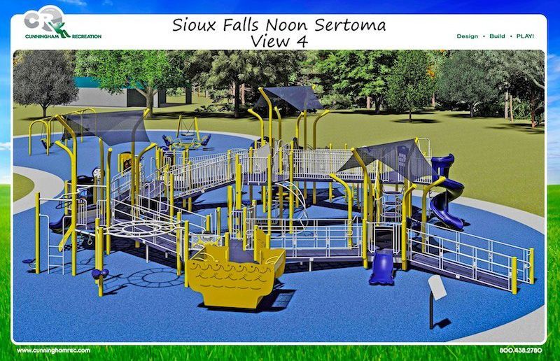 An artist 's impression of the sioux falls noon sertoma playground