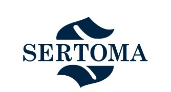 A logo for a company called sertoma on a white background.