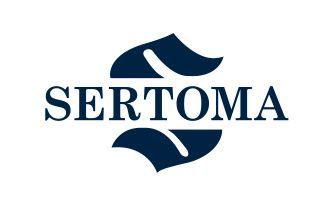 A logo for a company called sertoma on a white background.