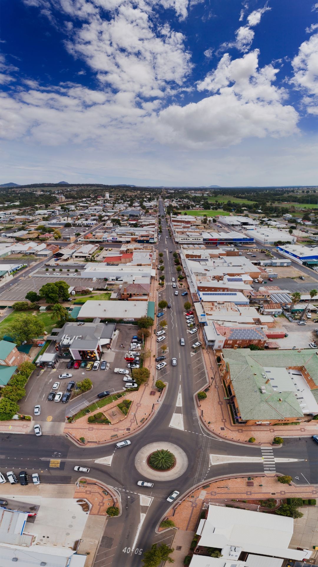 An Aerial View of A Small Town Surrounded by Trees and Mountains — Slack-Smith Partners in Gunnedah, NSW