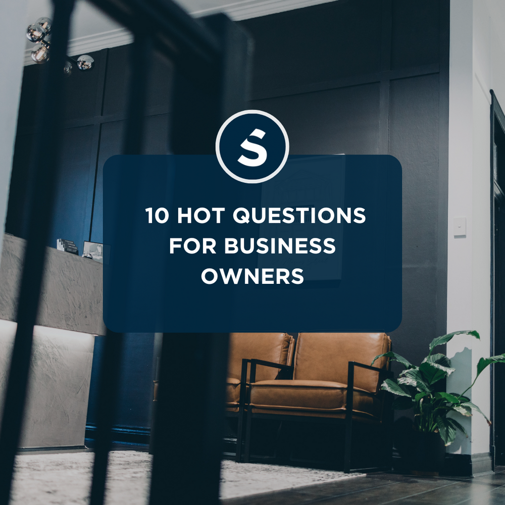 A Blue Sign that Says 10 Hot Questions for Business Owners — Slack-Smith Partners  in Tamworth, NSW