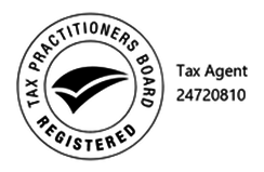 A black and white logo for the tax practitioners board.