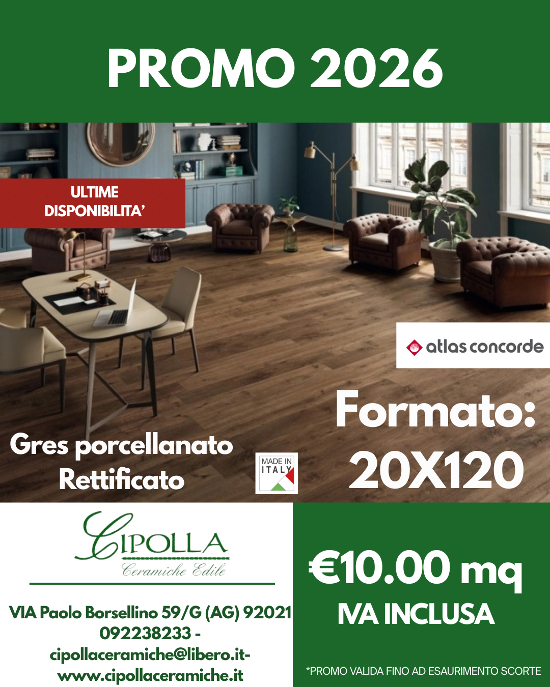 ceramiche Canicattì
pavimenti Agrigento
rivestimenti Caltanissetta
gres porcellanato Sicilia
materiali edili Canicattì
showroom ceramiche Agrigento
vendita piastrelle Caltanissetta
edilizia Canicattì e provincia
arredo bagno Agrigento
forniture edili Caltanissetta
gres porcellanato 80x80 offerta
mattonelle 90x90 gres
rivestimento gres 30x60
pavimenti grandi formati Agrigento
gres prima scelta Canicattì
gres porcellanato rettificato 80x80
piastrelle effetto marmo 90x90
gres effetto pietra 30x60
pavimenti moderni Caltanissetta
offerte ceramiche 2026
stock gres porcellanato Sicilia
prezzi pavimenti Canicattì
promozione pavimenti 2026
miglior negozio ceramiche Canicattì
pavimenti per esterni 30x60
gres porcellanato sottile Agrigento
ceramiche per cucina Caltanissetta
mattonelle per bagno 30x60
Cipolla Ceramiche Edile Canicattì
gres porcellanato prezzi outlet
ristrutturazione casa Agrigento offerte
preventivo pavimenti Caltanissetta
Cipolla Ceramiche promozioni
