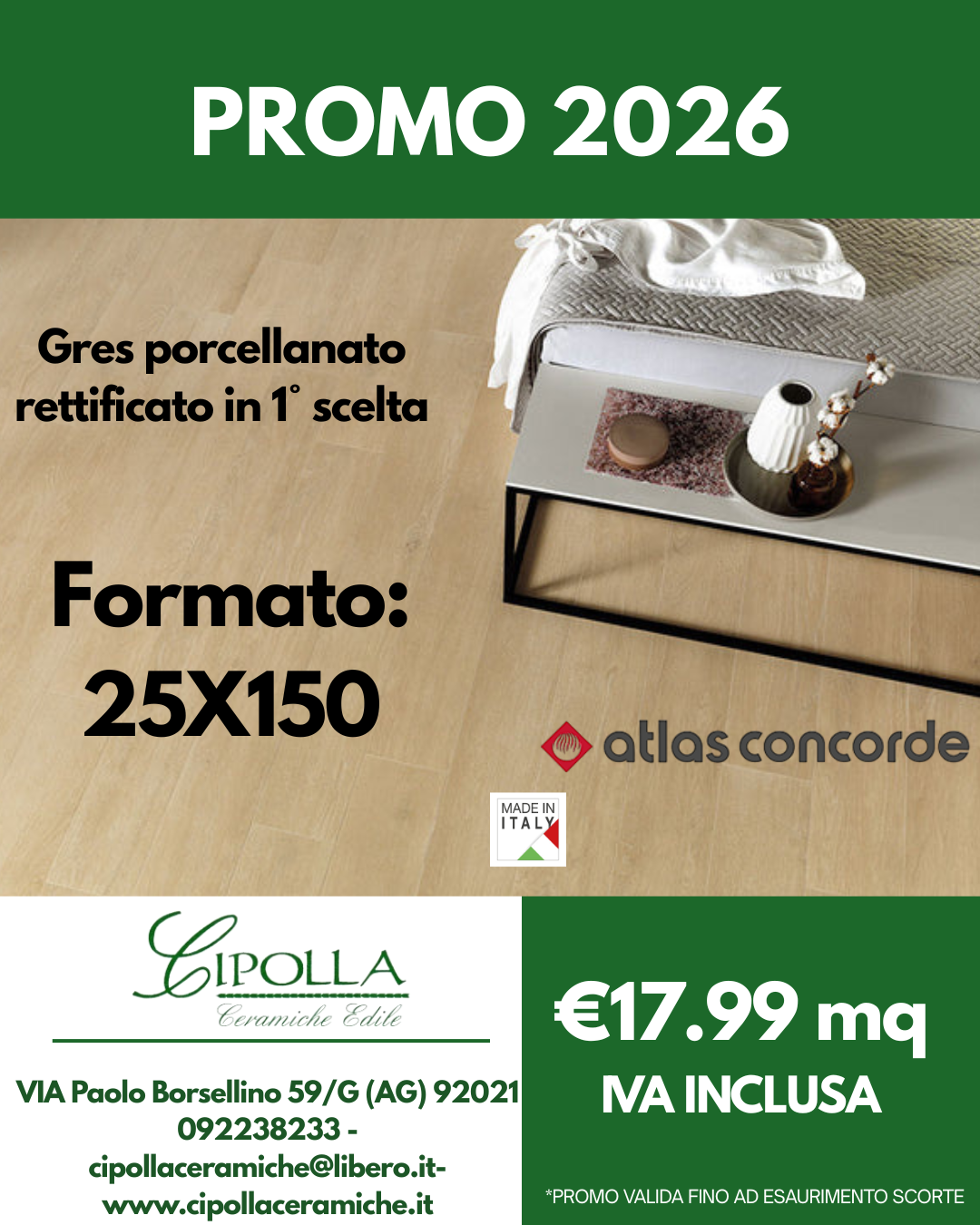 ceramiche Canicattì
pavimenti Agrigento
rivestimenti Caltanissetta
gres porcellanato Sicilia
materiali edili Canicattì
showroom ceramiche Agrigento
vendita piastrelle Caltanissetta
edilizia Canicattì e provincia
arredo bagno Agrigento
forniture edili Caltanissetta
gres porcellanato 80x80 offerta
mattonelle 90x90 gres
rivestimento gres 30x60
pavimenti grandi formati Agrigento
gres prima scelta Canicattì
gres porcellanato rettificato 80x80
piastrelle effetto marmo 90x90
gres effetto pietra 30x60
pavimenti moderni Caltanissetta
offerte ceramiche 2026
stock gres porcellanato Sicilia
prezzi pavimenti Canicattì
promozione pavimenti 2026
miglior negozio ceramiche Canicattì
pavimenti per esterni 30x60
gres porcellanato sottile Agrigento
ceramiche per cucina Caltanissetta
mattonelle per bagno 30x60
Cipolla Ceramiche Edile Canicattì
gres porcellanato prezzi outlet
ristrutturazione casa Agrigento offerte
preventivo pavimenti Caltanissetta
Cipolla Ceramiche promozioni