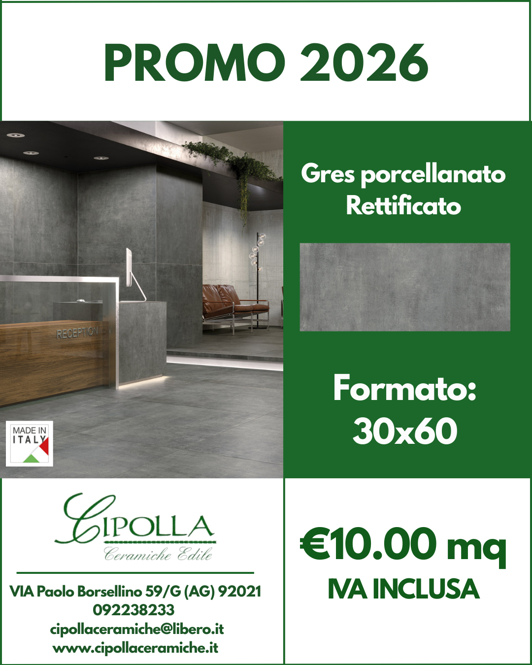 ceramiche Canicattì
pavimenti Agrigento
rivestimenti Caltanissetta
gres porcellanato Sicilia
materiali edili Canicattì
showroom ceramiche Agrigento
vendita piastrelle Caltanissetta
edilizia Canicattì e provincia
arredo bagno Agrigento
forniture edili Caltanissetta
gres porcellanato 80x80 offerta
mattonelle 90x90 gres
rivestimento gres 30x60
pavimenti grandi formati Agrigento
gres prima scelta Canicattì
gres porcellanato rettificato 80x80
piastrelle effetto marmo 90x90
gres effetto pietra 30x60
pavimenti moderni Caltanissetta
offerte ceramiche 2026
stock gres porcellanato Sicilia
prezzi pavimenti Canicattì
promozione pavimenti 2026
miglior negozio ceramiche Canicattì
pavimenti per esterni 30x60
gres porcellanato sottile Agrigento
ceramiche per cucina Caltanissetta
mattonelle per bagno 30x60
Cipolla Ceramiche Edile Canicattì
gres porcellanato prezzi outlet
ristrutturazione casa Agrigento offerte
preventivo pavimenti Caltanissetta
Cipolla Ceramiche promozioni