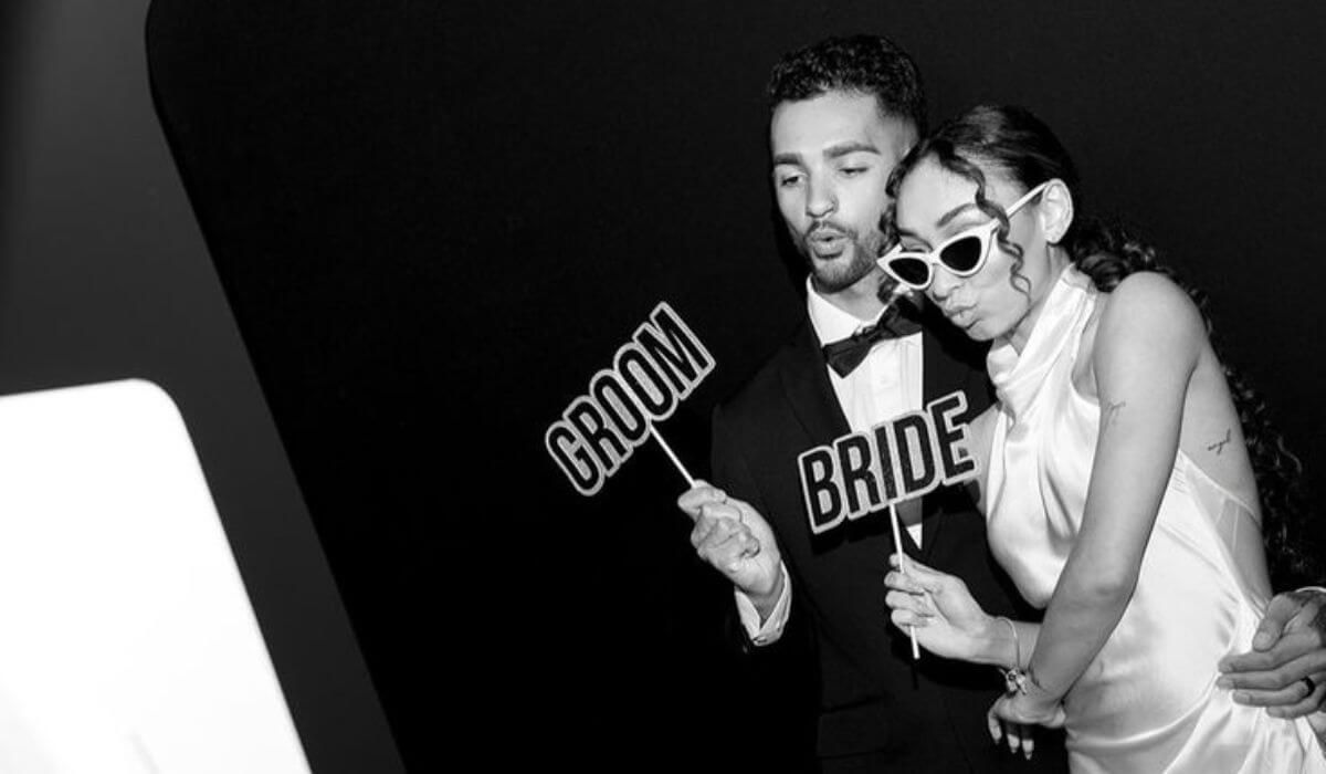 Dark poorly lit wedding photo booth