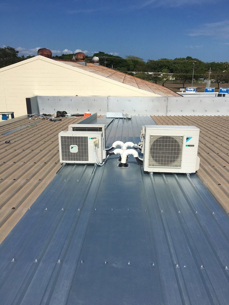 Roof with Air Conditioning Units — Roofing Contractors in Winnellie, NT
