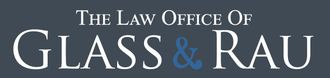 a logo for the law office of glass & rau