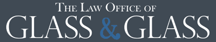 a logo for the law office of glass and glass