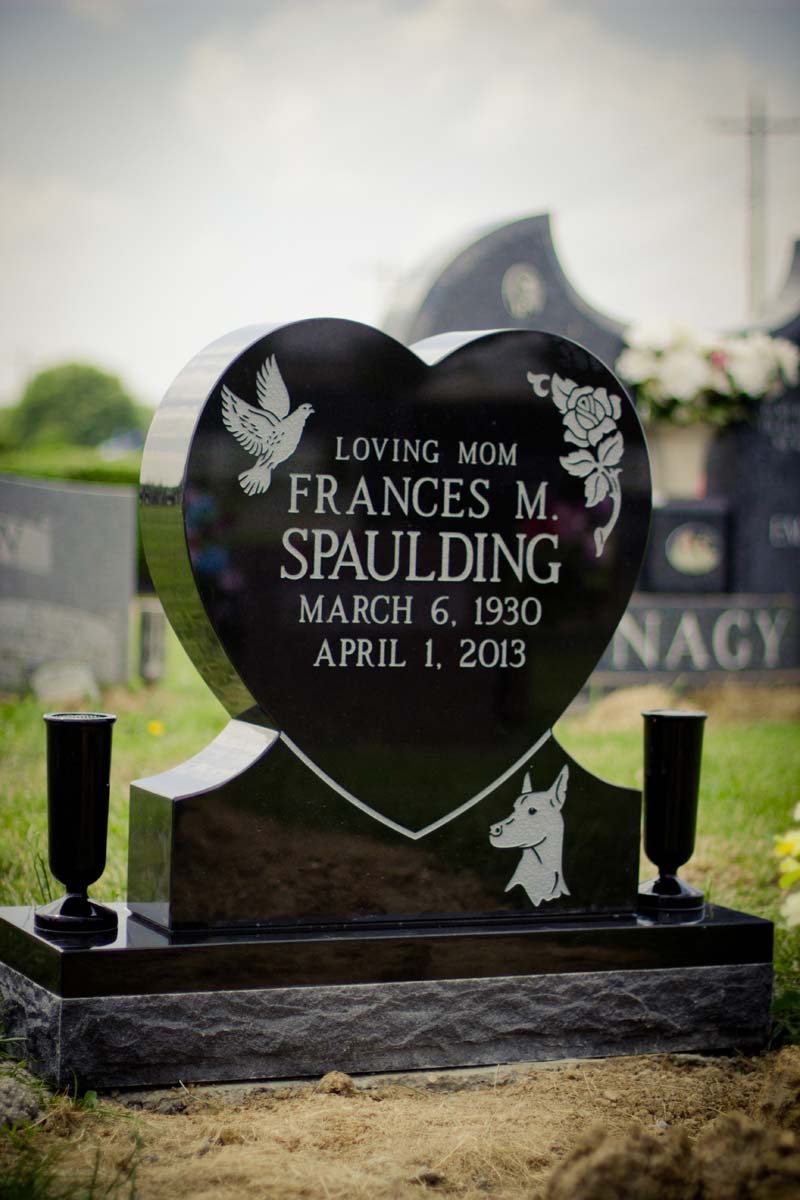 Memorials — Heart-shape  Headstone in Columbus, Oh