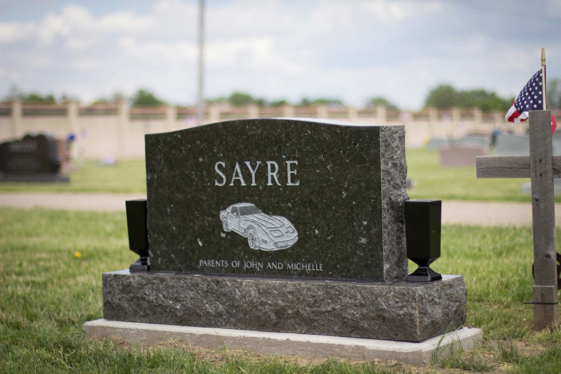Tomb Stone — Gravestone with Car Design in Columbus, Oh