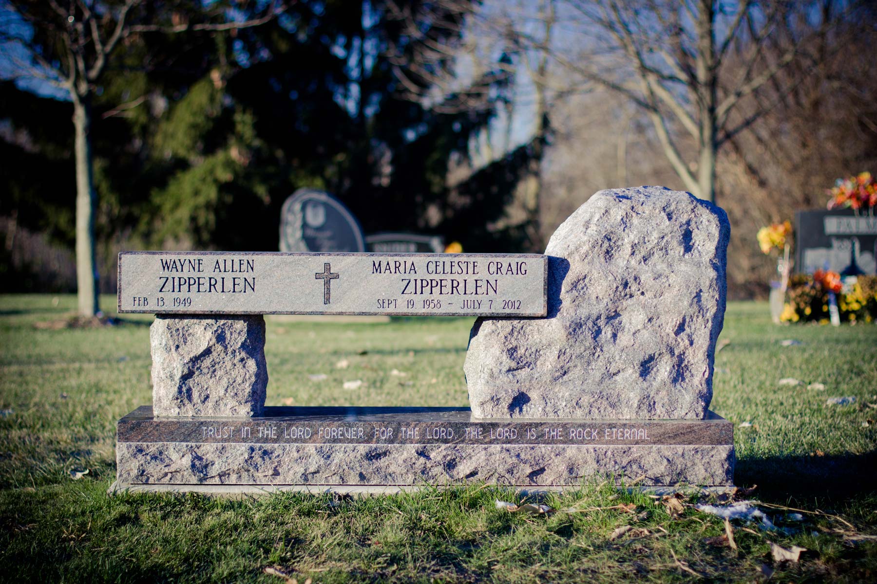 Urns — Matching Bench Headstone in Columbus, Oh