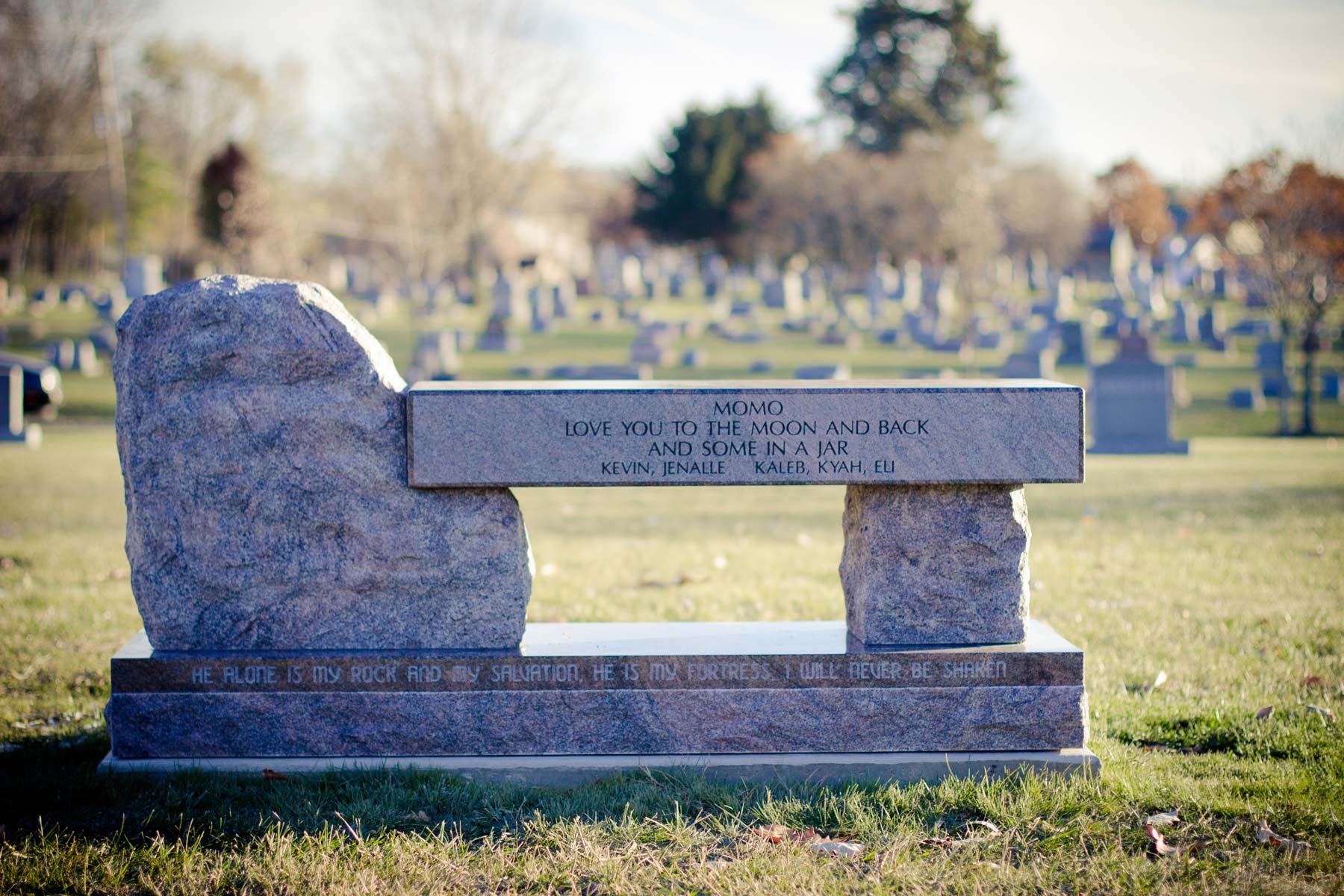 Single Monument — Memorial Garden Benches in Columbus, Oh