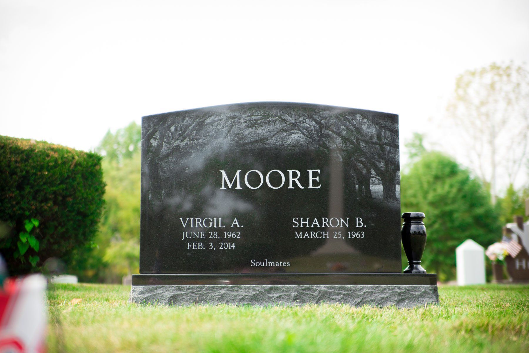 Double Monuments — Family Monuments with Floral Base in Columbus, Oh