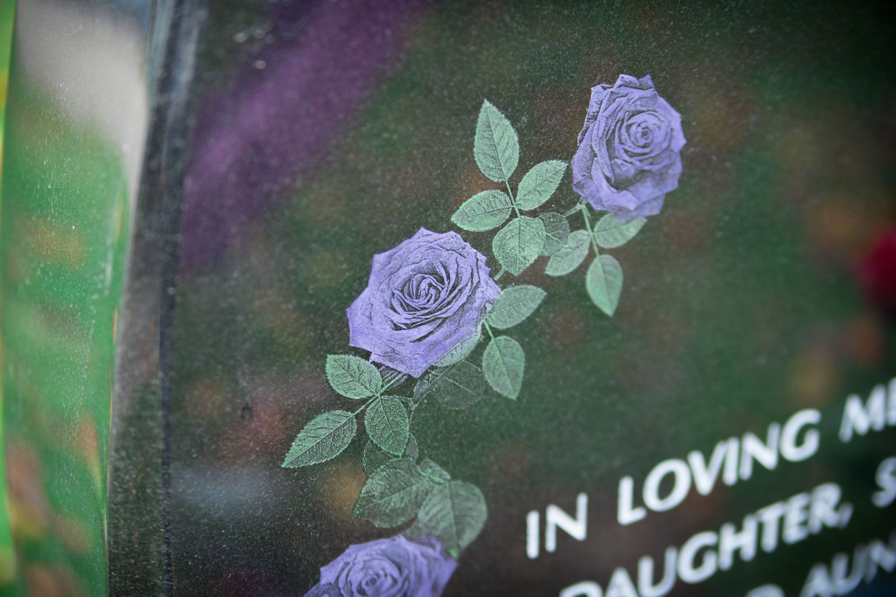 Custom Gravestone — Headstone with Floral Mark in Columbus, Oh